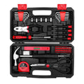 DEKO 62-Piece Home Repair Tool Kit – Basic Hand Toolbox Set (Red)