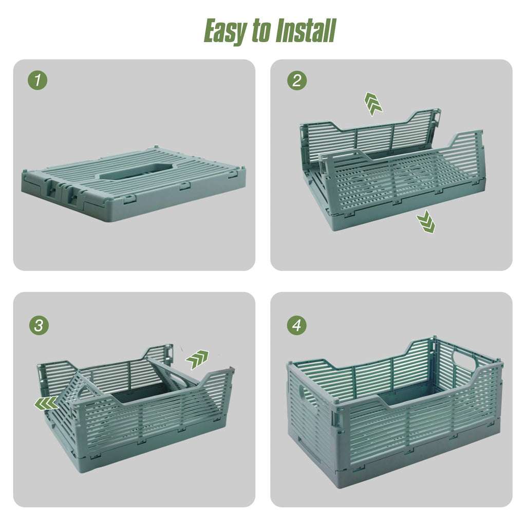 Vivikivi 2-Pack Collapsible Crates Storage Boxes, 22x15x9cm, Blue - image 3