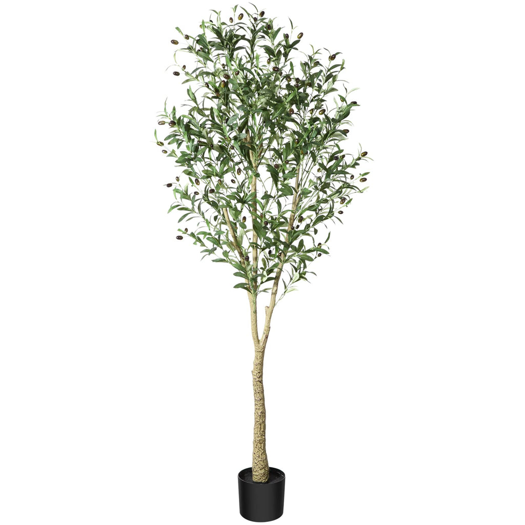 CROSOFMI 6ft Artificial Olive Tree | Tall Faux Silk Potted Plant for Indoor