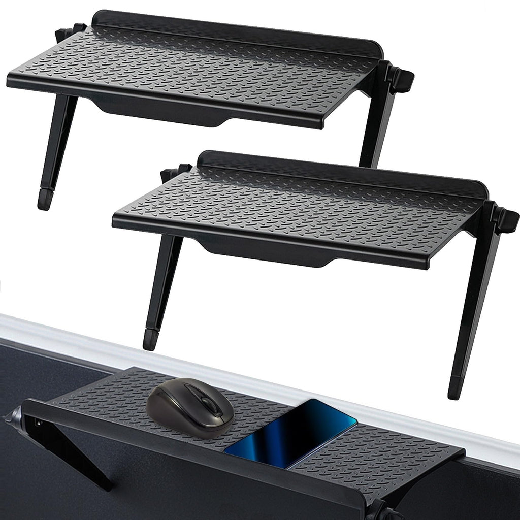 JJQHYC 2 TV Top Shelf Monitor Shelf Screen Top Shelf Adjustable Computer Top Shelf Black Monitore Stand for Streaming Devices, Router, Media Boxes - image 1