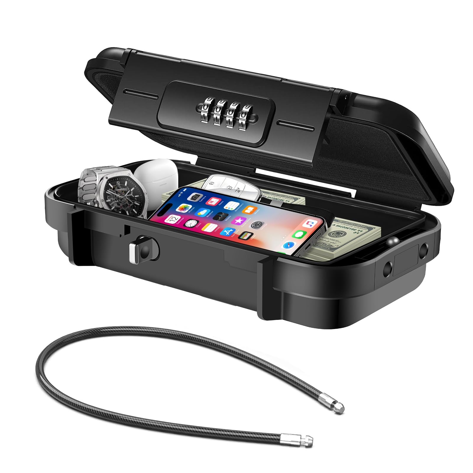 Hurinan Portable Safe Box – Waterproof Anti-Theft Travel Lock Box