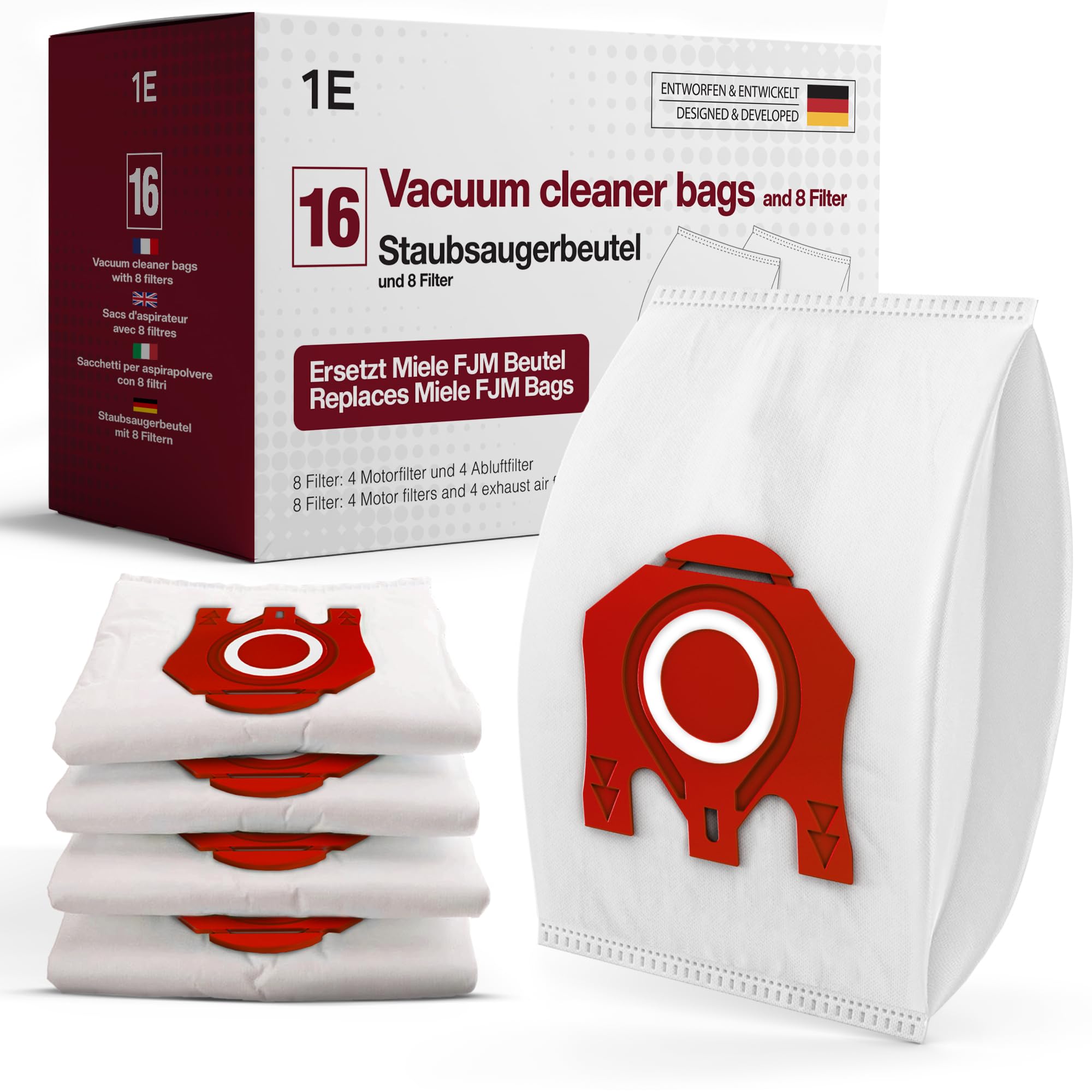 16 Vacuum Bags for Miele FJM - Compact C1 C2 Series