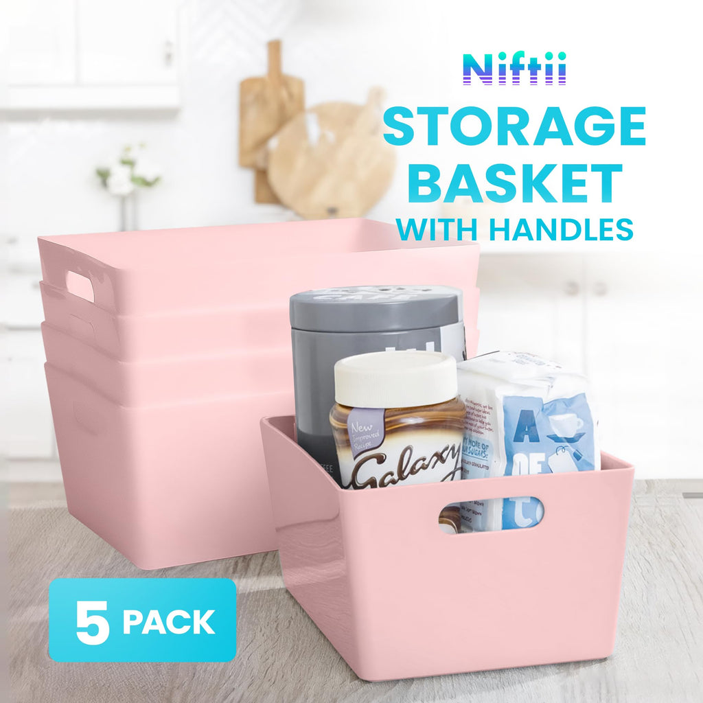 Niftii Storage Boxes | Kitchen Storage & Organisation Baskets 5-Pack 3.9L - image 2