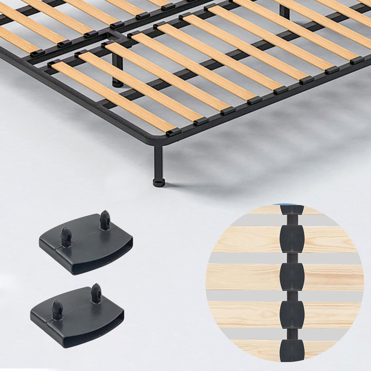 SCHUIWINNER 20Pcs Plastic Bed Slat Holders Kits Connecting Accessories Bed Slat Clips for Beds Replacement Black - image 5