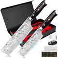MOSFiATA Nakiri Knife Set - 2-Piece German Stainless Steel Chef Knives