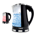 Tower T10012 LED Colour Changing Electric Kettle, 1.7L, 2200W - Black