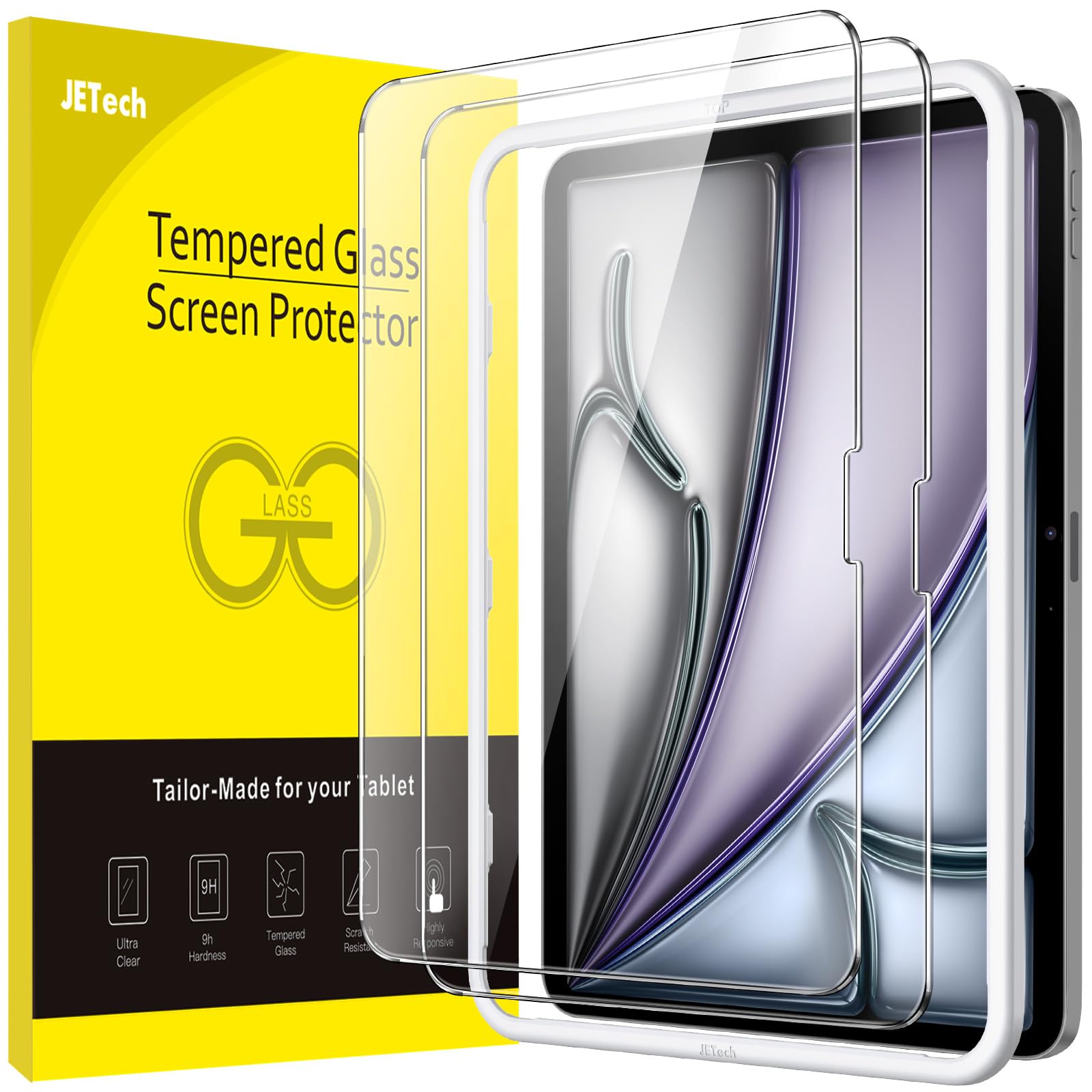 JETech iPad Air 13-Inch (M3/M2) Tempered Glass Screen Protector - 2 Pack