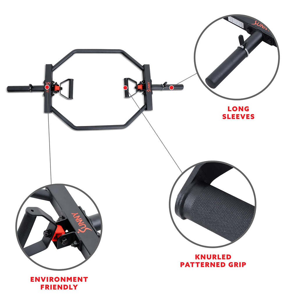 Sunny Health & Fitness Olympic Hex Trap Barbell - 400 LB Capacity