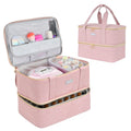 IVODEELA Nail Polish Organizer Bag - Double Layer Case for 40 Bottles