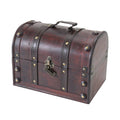 HMF Wooden Treasure Chest with Lock – Antique Vintage Storage Box