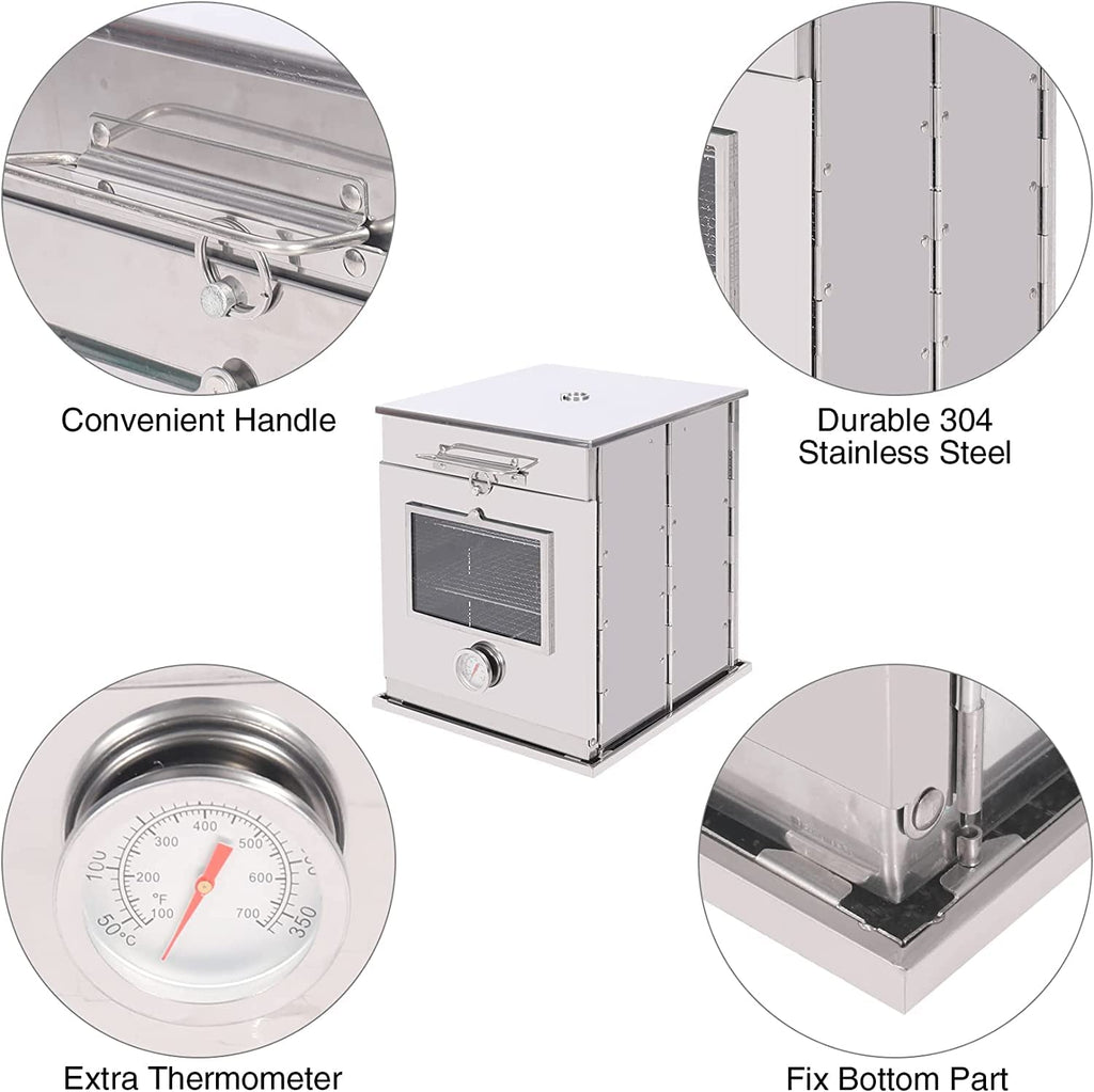 REDCAMP Foldable Camping Oven | 3-Tier Stainless Steel Outdoor Grill