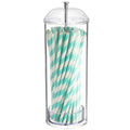 Youngever Plastic Straw Dispenser | BPA-Free Clear Holder with Lid