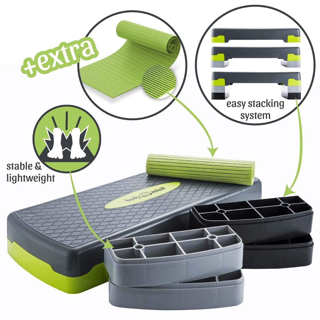Body&Mind Aerobic Stepping Board Elite – 3-Level Adjustable Step Bench