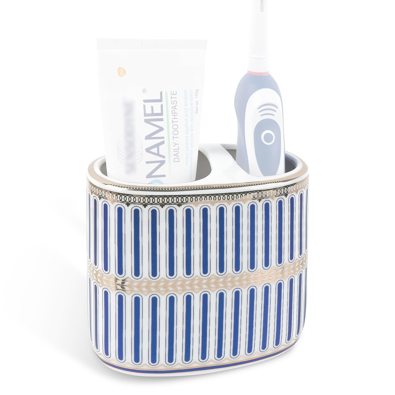 Linkidea Ceramic Toothbrush Holder – 2-Slot Electric Toothbrush Stand