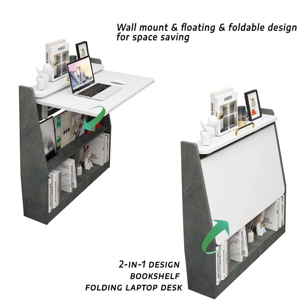 Pmnianhua Wall Mounted Drop-leaf Table Shelf, Wooden Laptop Desk, Multifunctional