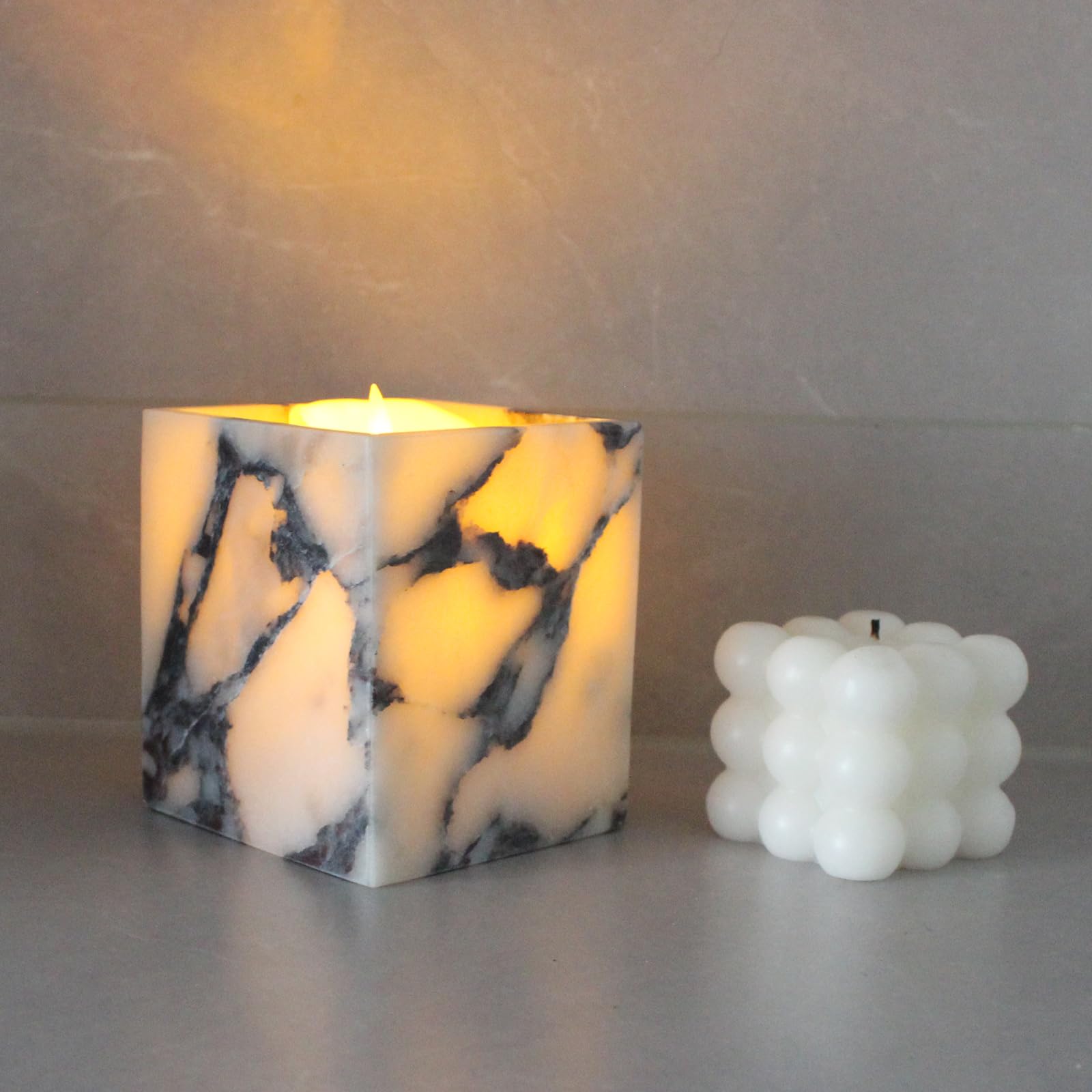 Jolof Store Calacatta Viola Marble Toothbrush and Makeup Brush Holder