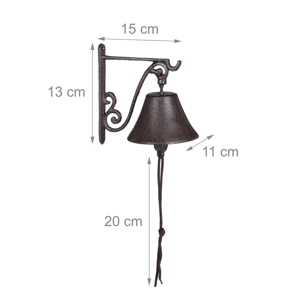 Relaxdays Cast Iron Doorbell – Vintage Country Style Wall Mount Garden Bell