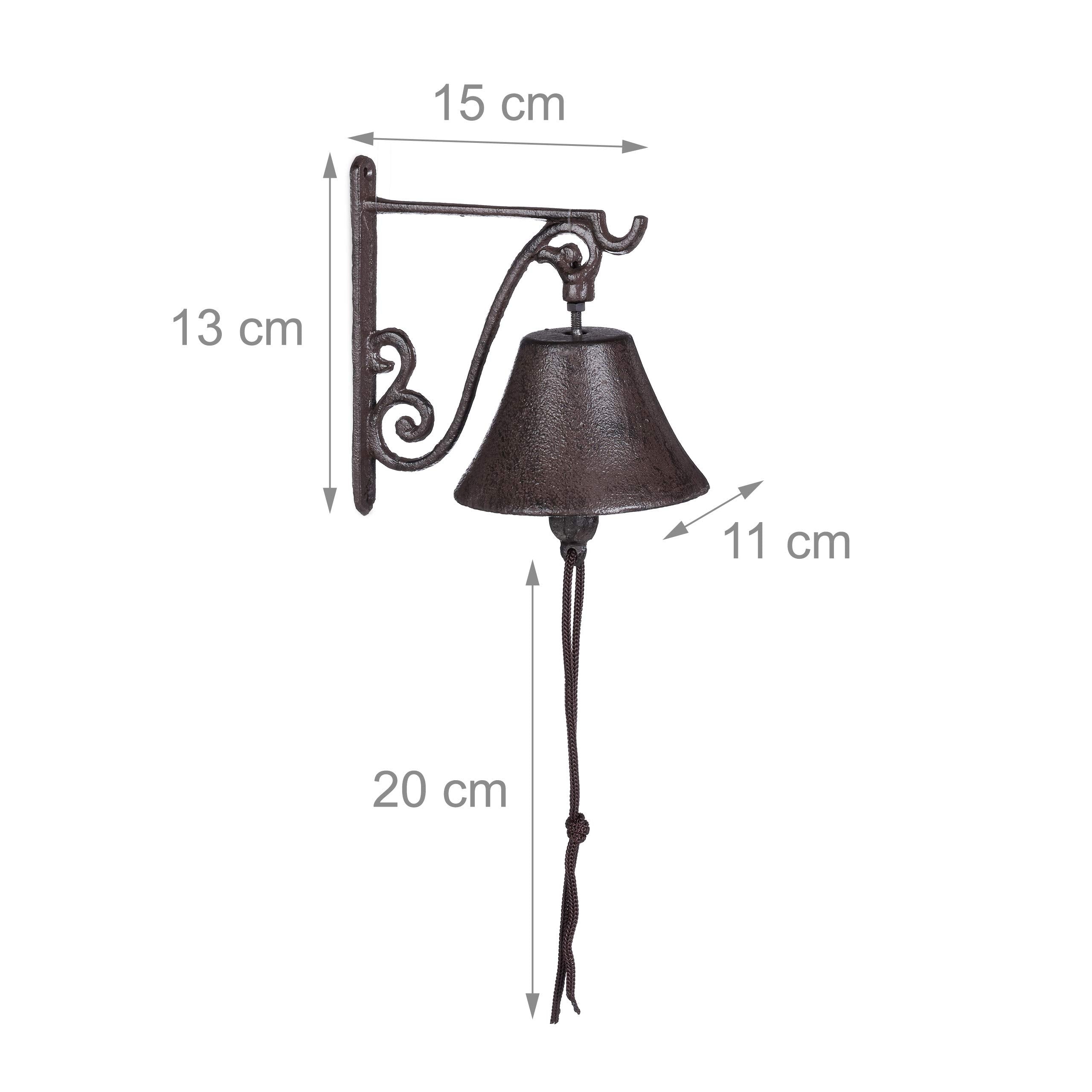 Relaxdays Cast Iron Doorbell – Vintage Country Style Wall Mount Garden Bell