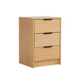 3-Drawer Bedside Cabinet – Oak Effect Modern Nightstand