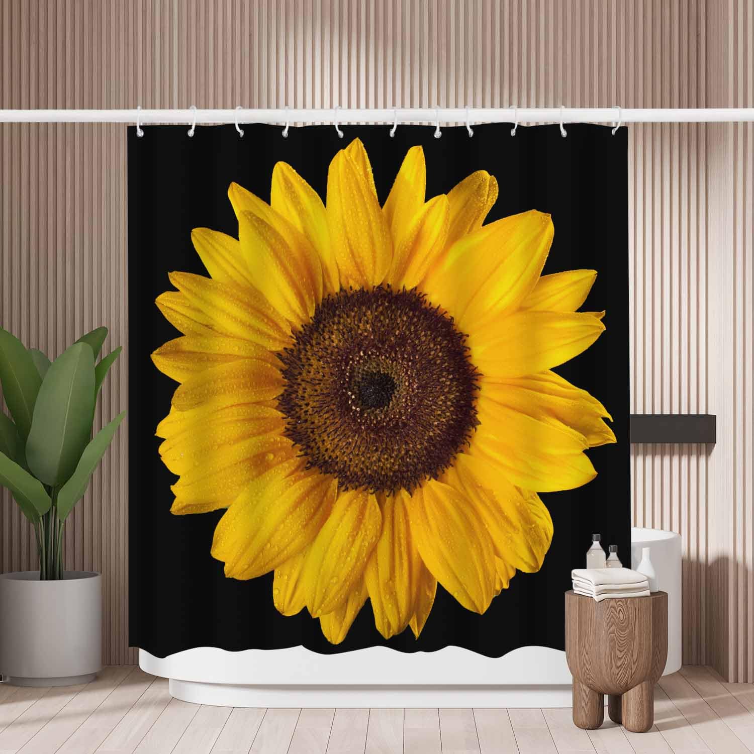 Yellow Sunflower Shower Curtain | Waterproof Polyester 180x180cm