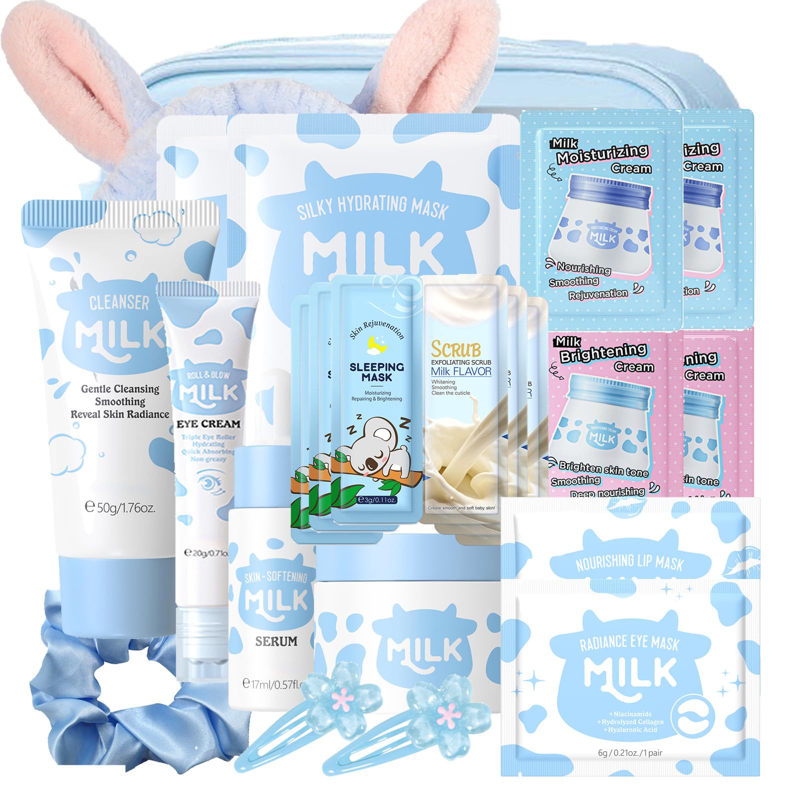 Milk Skincare Set – 23pc Hydrating Korean Beauty Gift for Teens