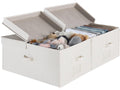 StorageWorks Extra Large Storage Boxes with Lids, 55L Clothes Storage Boxes with Double-Open Lid and Divider Board