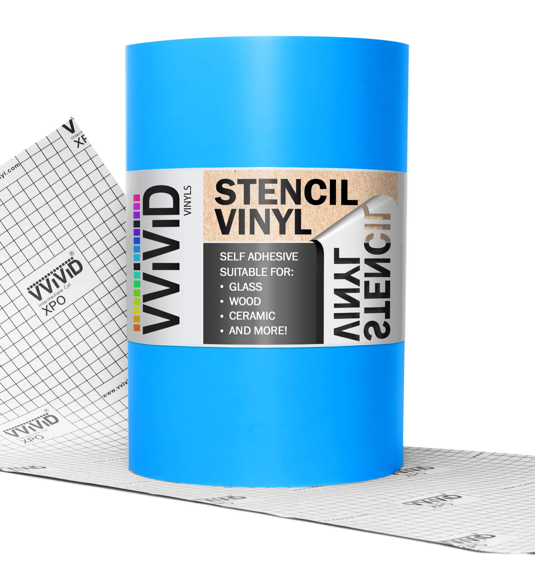 VViViD Blue Stencil Vinyl Masking Film - Low-Tack Adhesive (12" x 10ft)