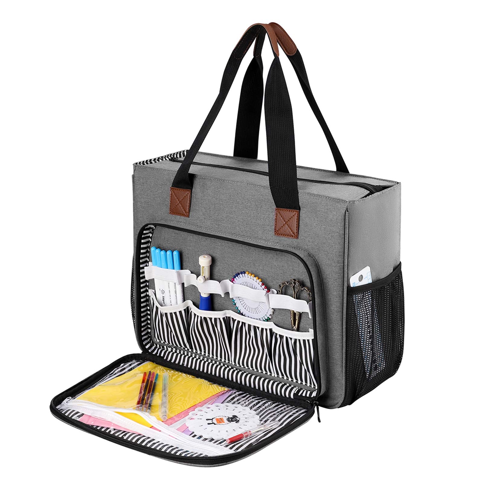 Coopay Embroidery Project Bag – Large Cross Stitch Storage Tote in Grey