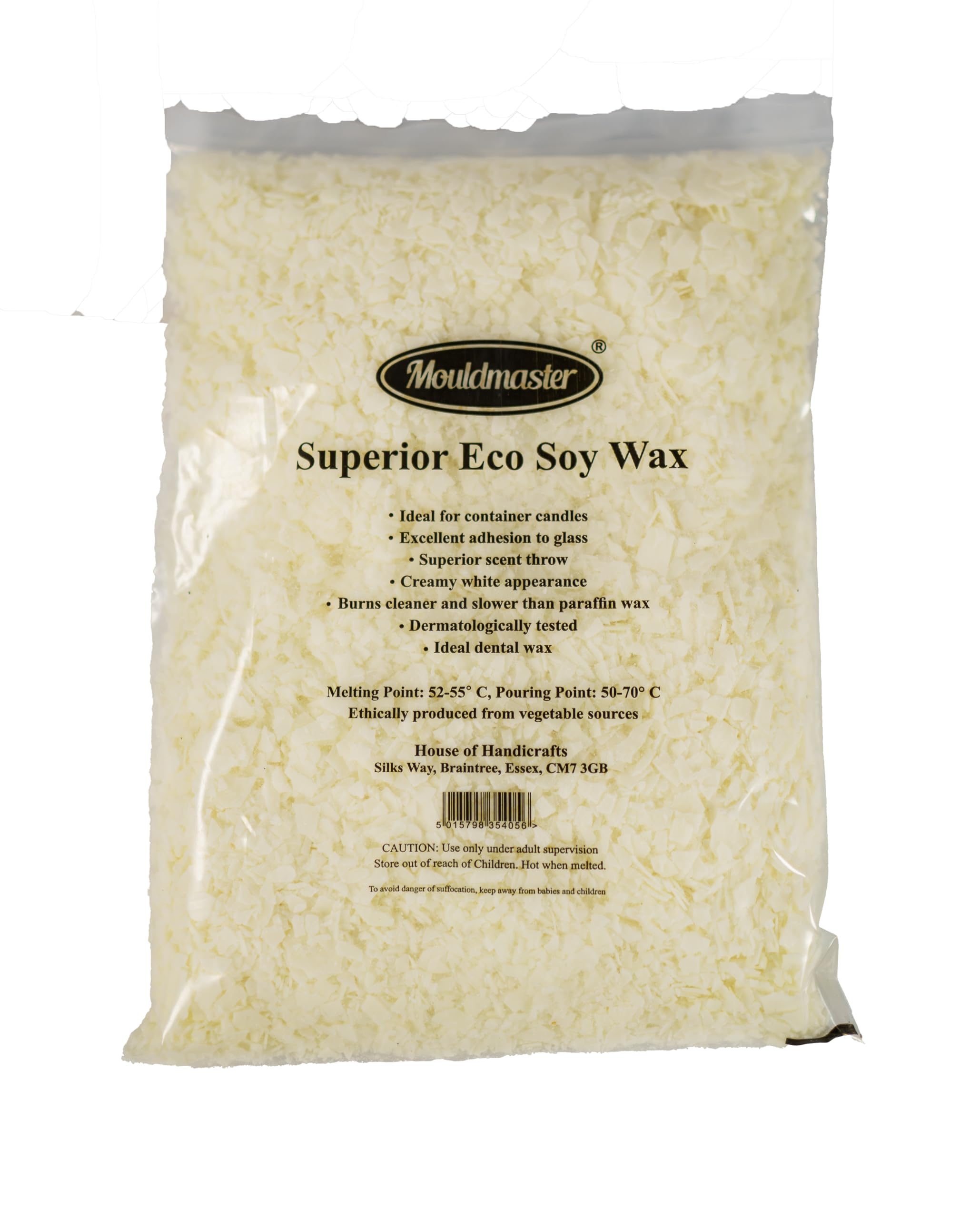 Moldmaster Superior Soy Wax for Candle Making, White - 1.2 kg
