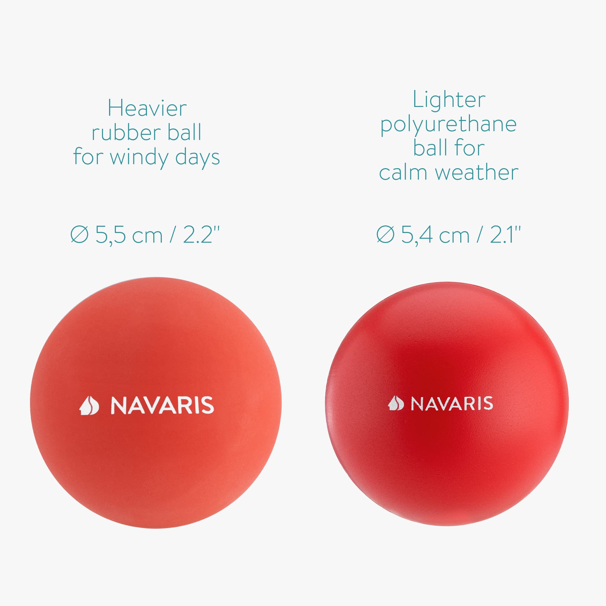 Navaris Wooden Frescobol Beach Paddle Ball Set | 2 Rackets and 2 Balls