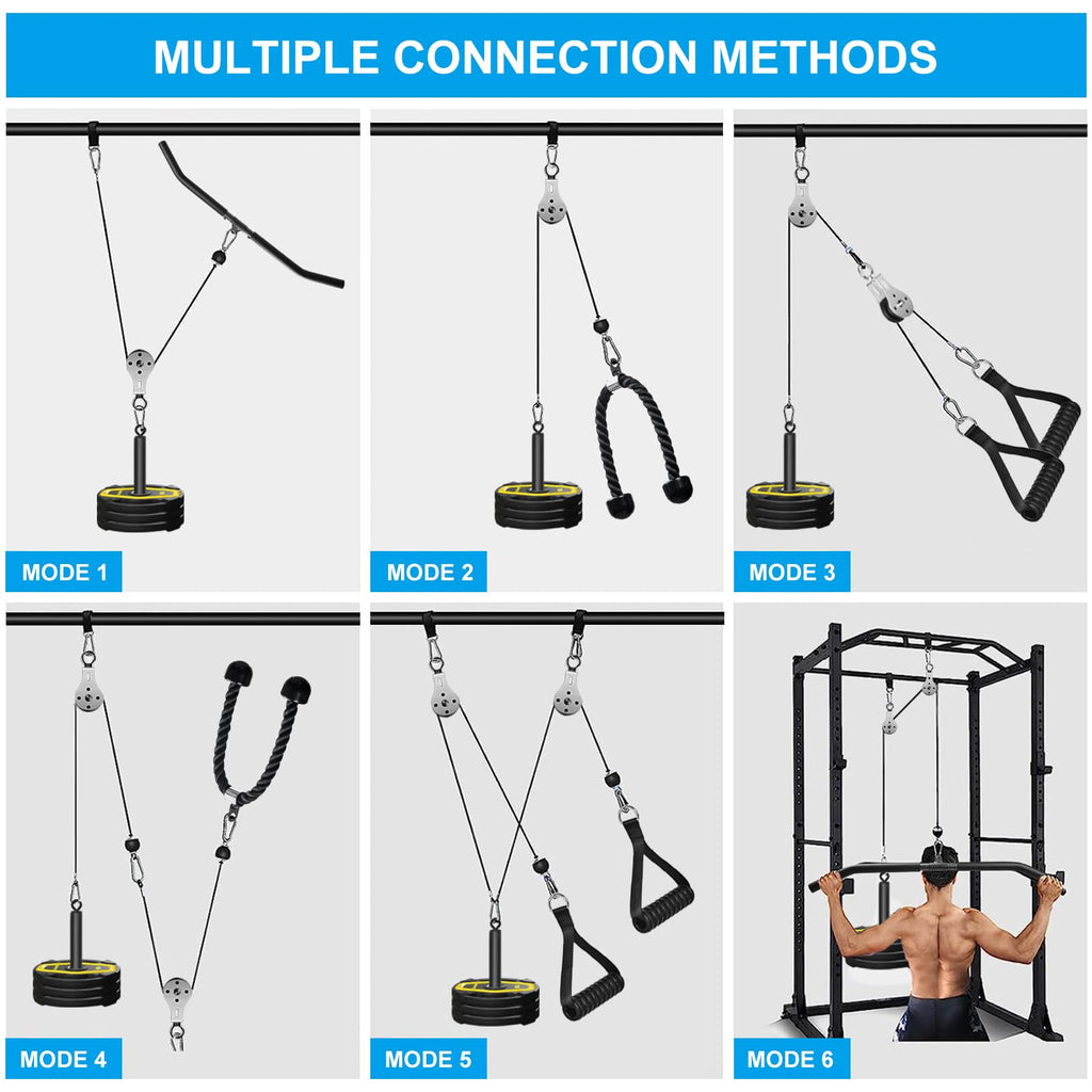 Cable Pulley System Home Gym - LAT Pull Down & Tricep Set