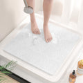 HITSLAM Square Non-Slip Shower Mat | 53x53cm Anti-Mould Loofah PVC - White