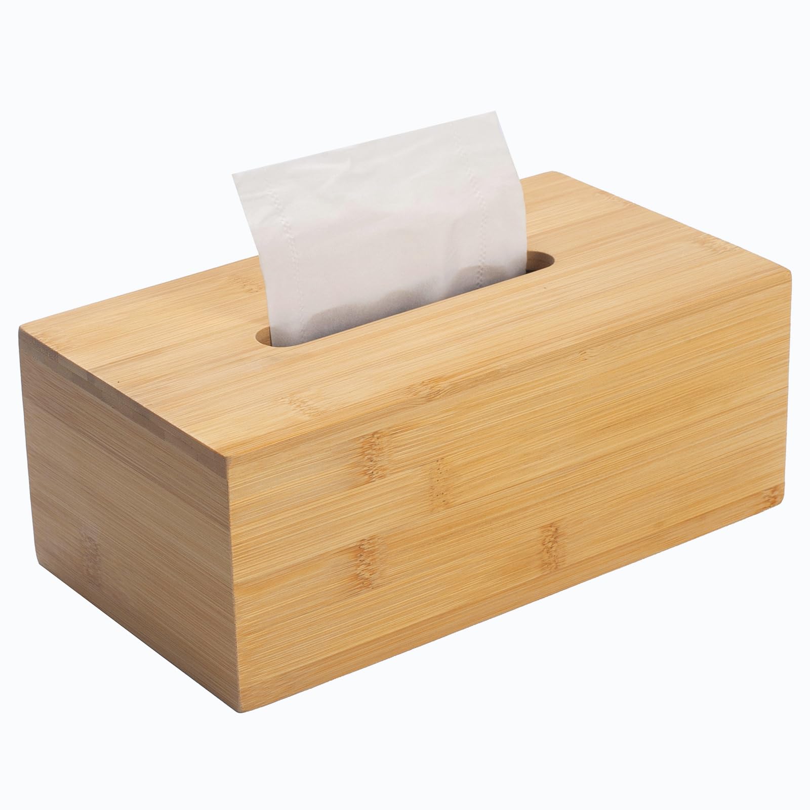 Bamboo Tissue Box Cover – Rectangular Wooden Holder