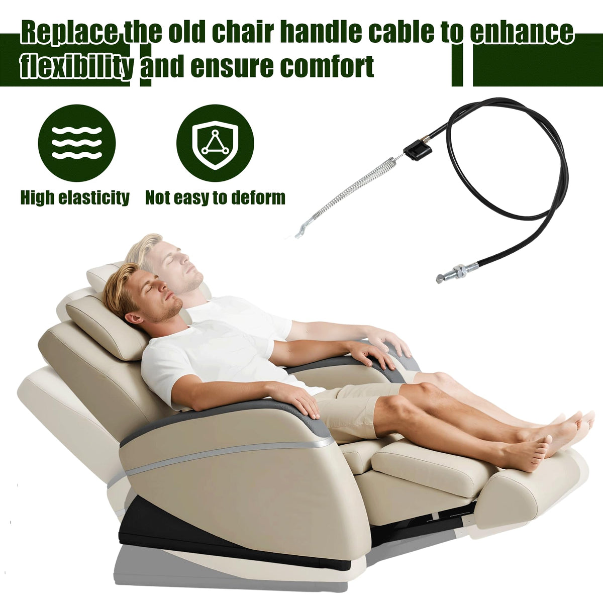 Manyugo 2PCS Recliner Chair Cable Replacement, Black - image 4