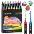 Shuttle Art 36 Color Dual Tip Acrylic Paint Pens for Rock Painting & DIY