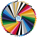 Meff-Mluk Heat Transfer Vinyl 50 Pack | 22 Glossy Colors HTV for T-Shirts