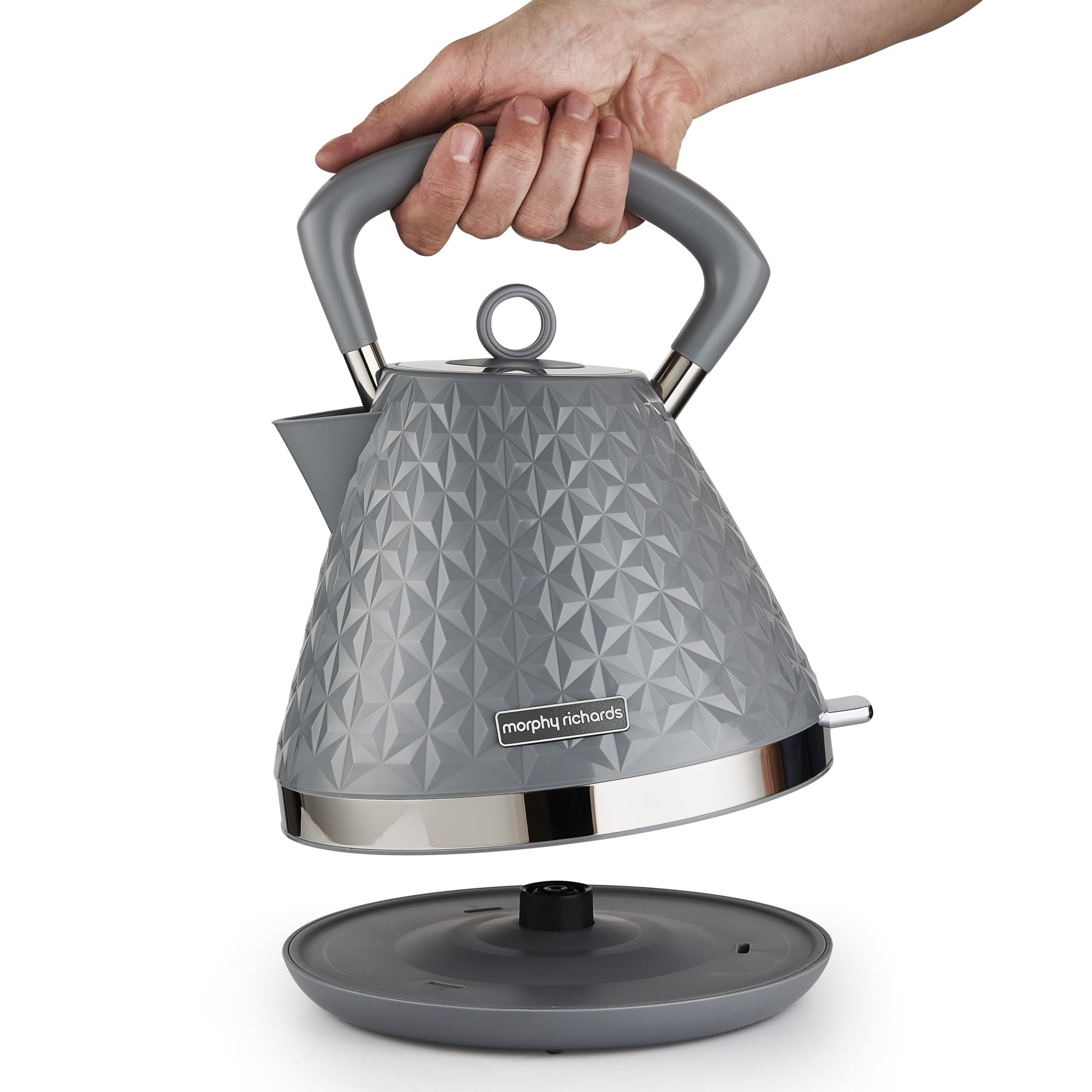 Morphy Richards Vector Pyramid Kettle | 1.5L Rapid Boil 3kW – High Gloss