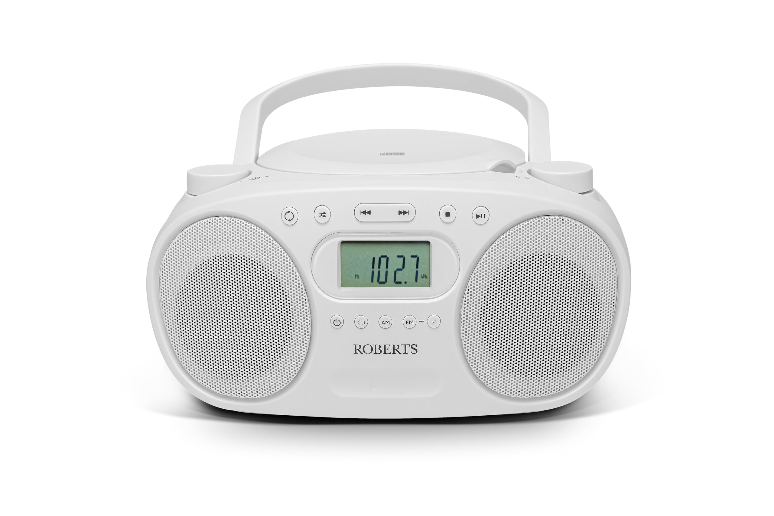 Roberts Zoombox FM/AM CD Boombox with Bluetooth & Stereo Sound - White