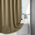 Waffle Shower Curtain – Tan 256GSM Heavy Duty Waterproof Fabric