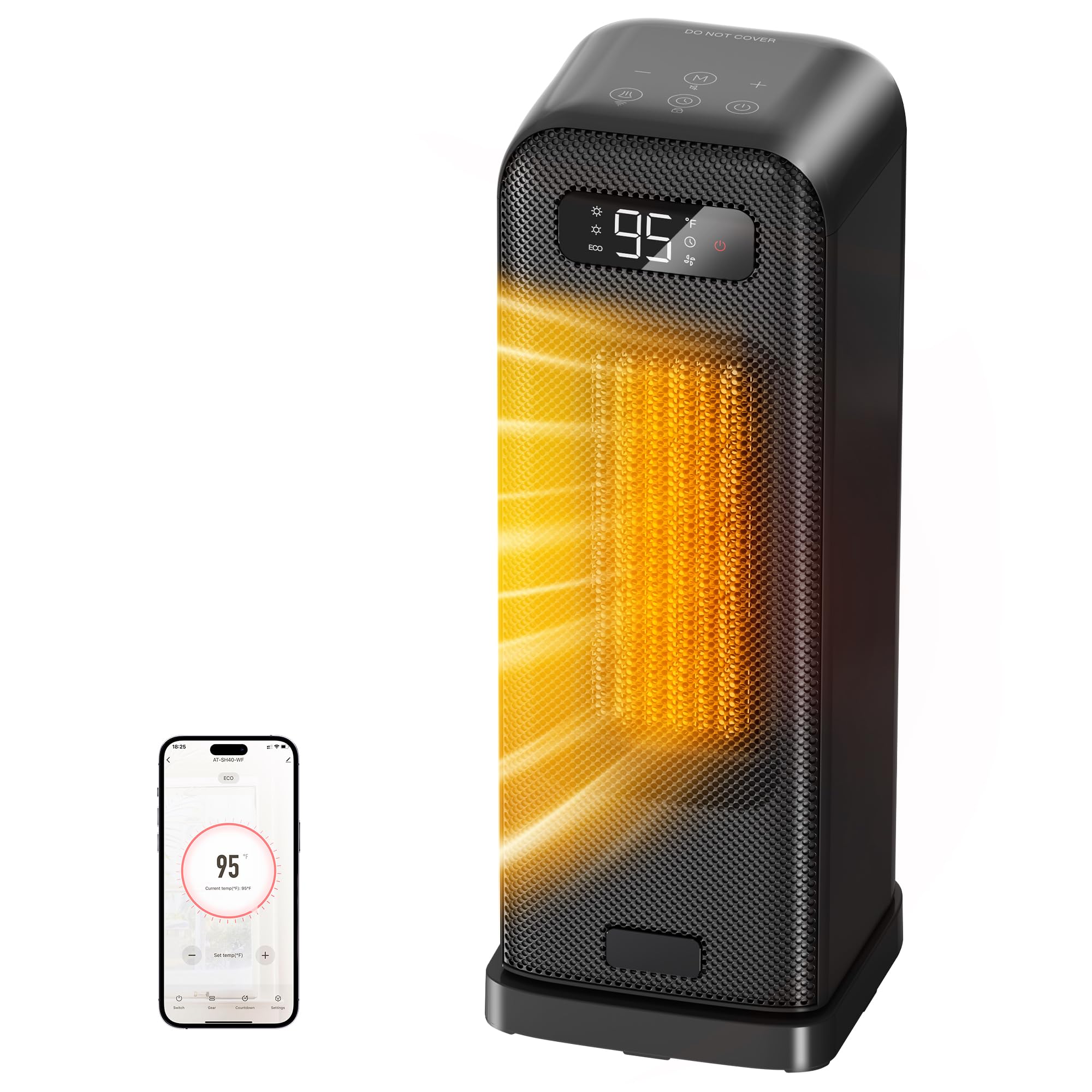 FLANUR Smart 1500W Electric Tower Heater – WiFi Portable Space Heater