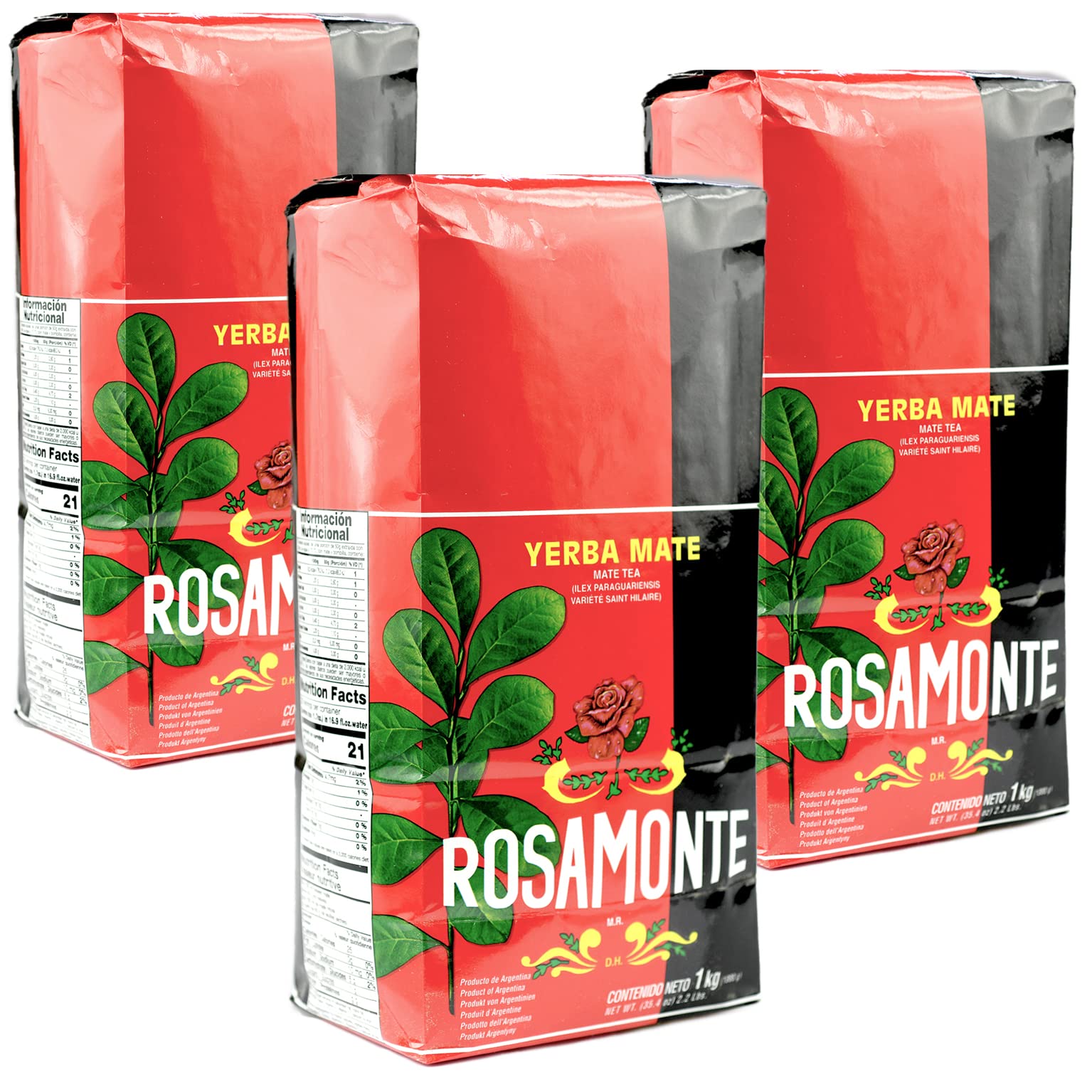 Rosamonte Yerba Mate Tea - Traditional Loose Leaf - 3kg (3 x 1kg Pack)