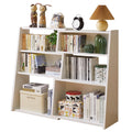 Aibiju Wooden Extendable Shelf Bookcase, Bookshelf, Storage Shelf with 6 Compartments, 3-Tier Ladder Low Short Bookshelf for Small Space or Corner