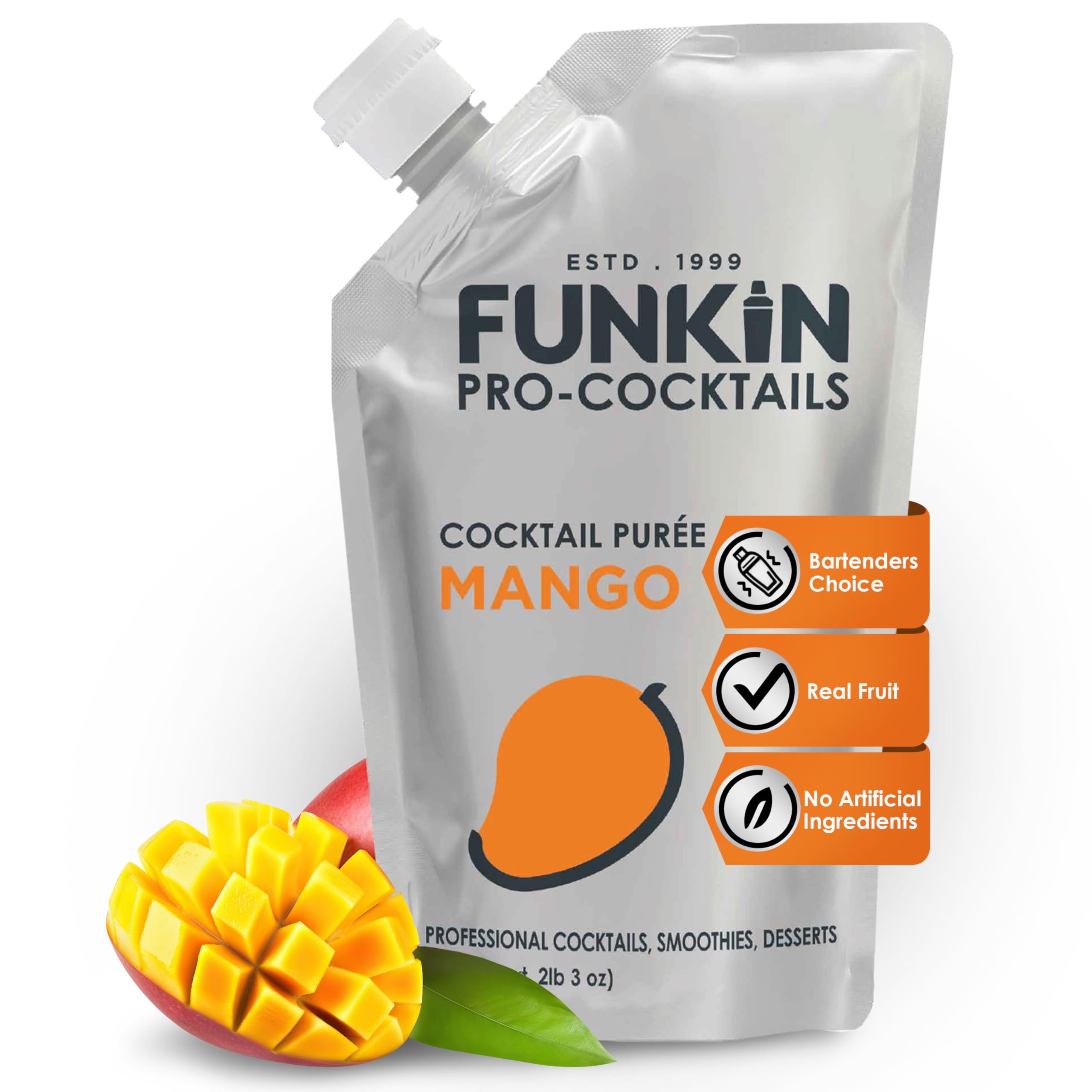 Funkin Pro Mango Fruit Puree – Real Fruit Mixer for Cocktails, 1kg