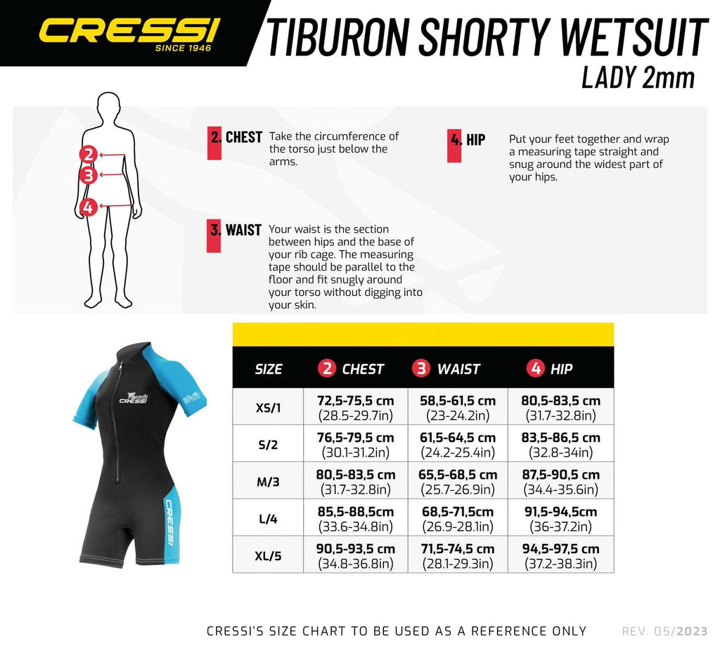 Cressi Tiburon Lady Shorty Wetsuit | 2mm Neoprene & Elastane - Black/Pink