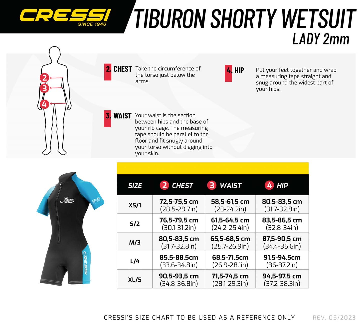Cressi Tiburon Lady Shorty Wetsuit – 2mm Neoprene & Elastane, Black/Pink