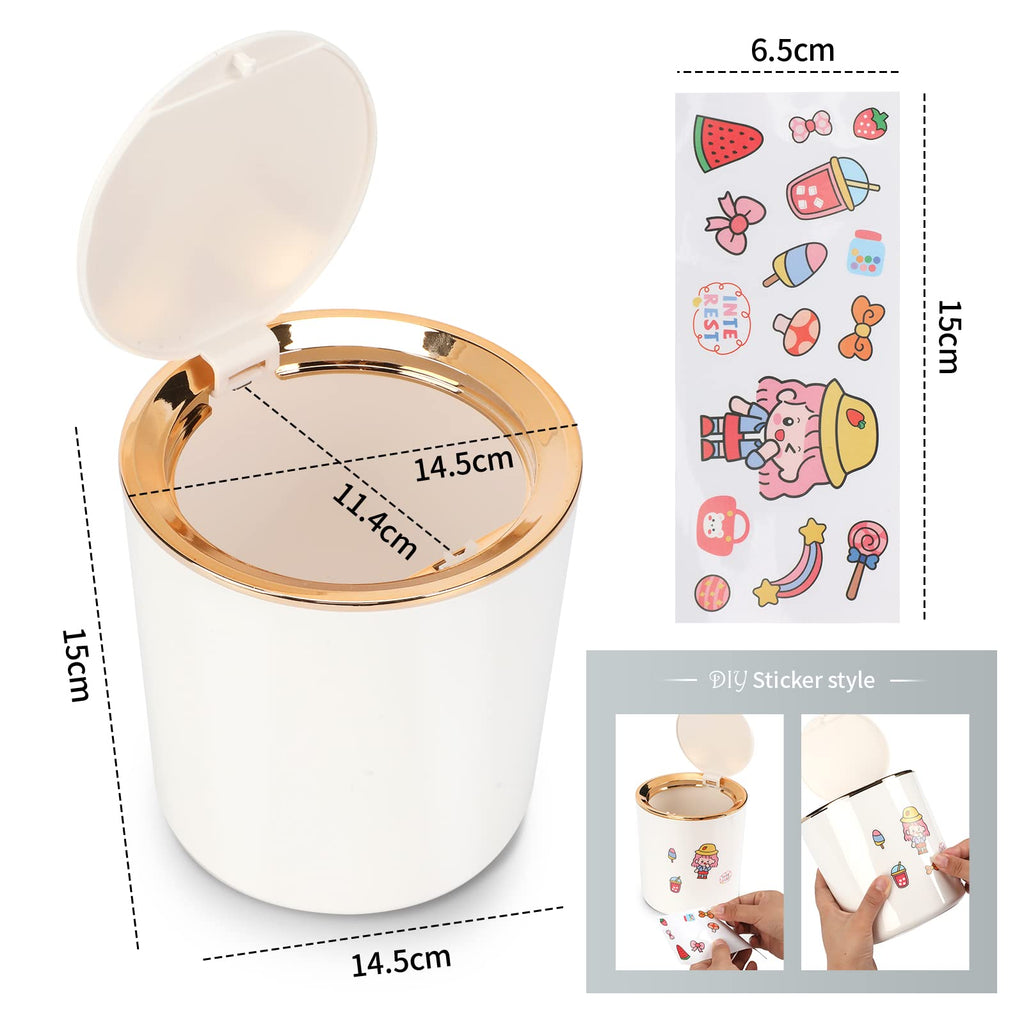 JEEZAO Mini Desktop Bin, Desk Trash Can with Lid - image 2
