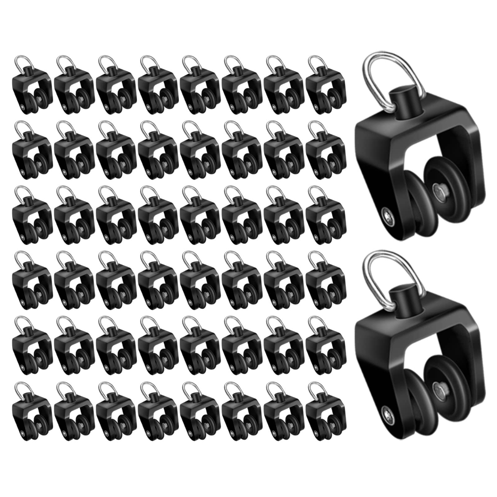 40 PCS Black Plastic Curtain Track Runners | Sliding Gliders