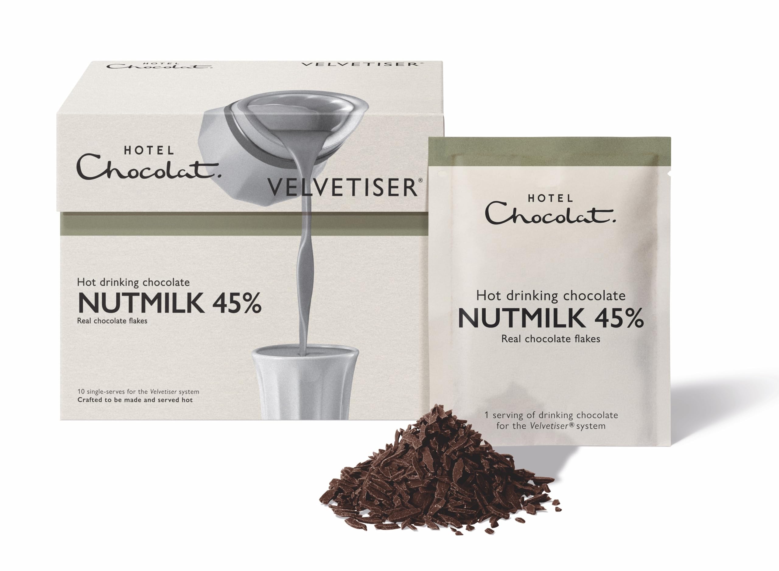 Hotel Chocolat 45% Nutmilk Hot Chocolate - 10 Vegan Sachets