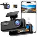 DYNACAM 4K Front and Rear Dash Cam | WiFi Car Camera with 64GB SD Card