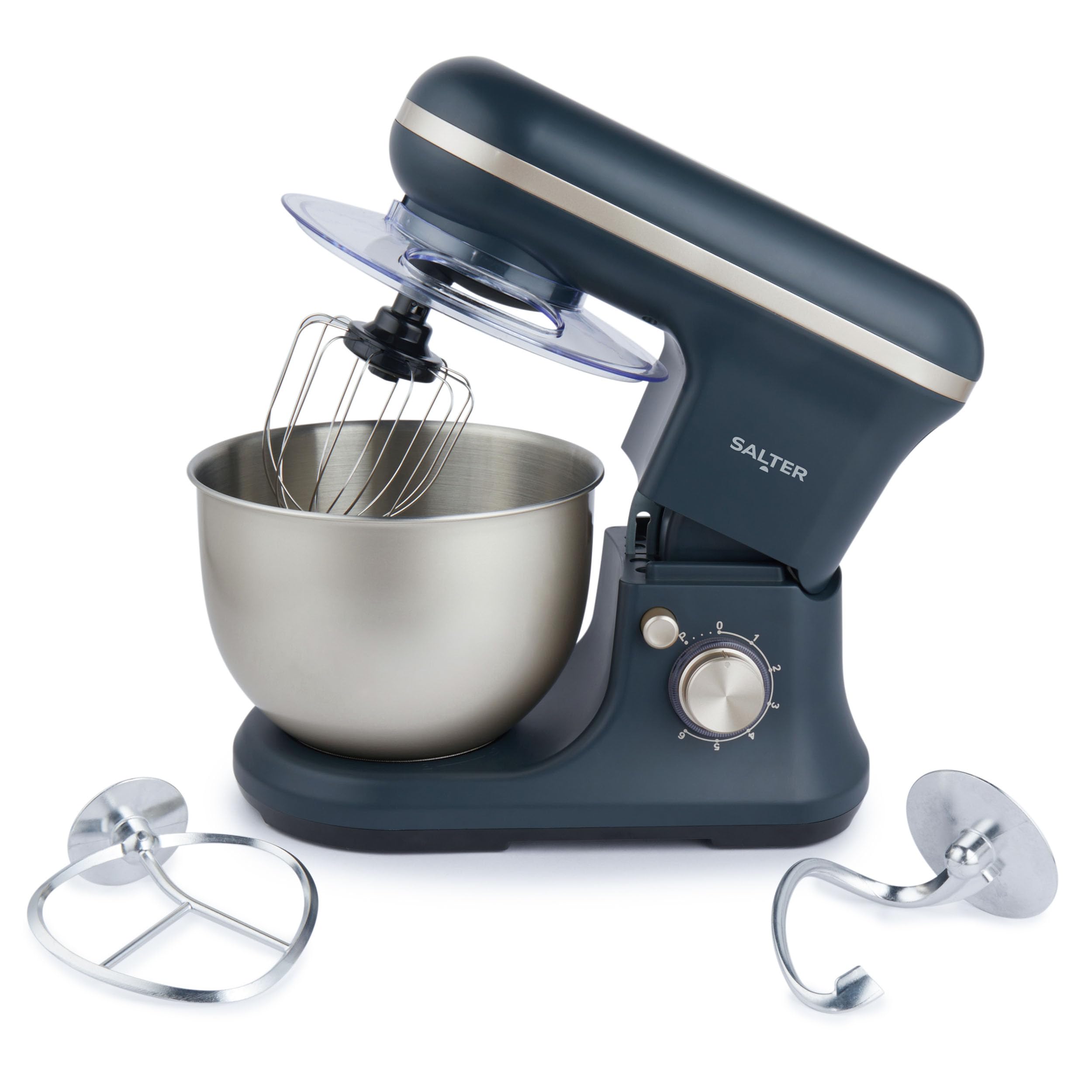 Salter Marino Stand Mixer – 1200W 5L Stainless Steel Bowl, Blue/Grey